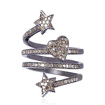 Heart Star Sprial Ring In 925 Sterling Silver For Gift