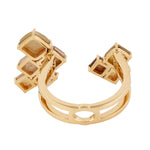 Prong Set Ice Diamond Between The Finger Ring In 18k Yellow Gold Fine Jewelry