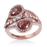 18k Rose Gold Natural Ice Diamond Designer Ring Jewelry For Her