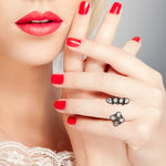 Emerald Rose Cut Diamond Ring 18k Gold 925 Silver Women Jewelry