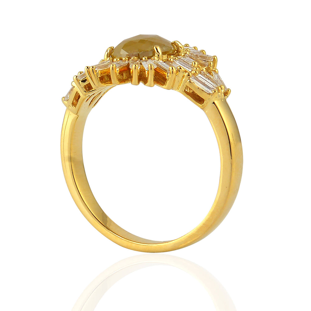Baguette Diamond Ice Diamond Cocktail Ring in 18k Yellow Gold