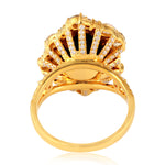 18k Yellow Gold Diamond Geode Designer Wedding Ring For Gift