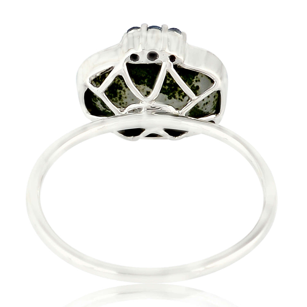 Natural Geode Diamond Designer Ring in 18k White Gold