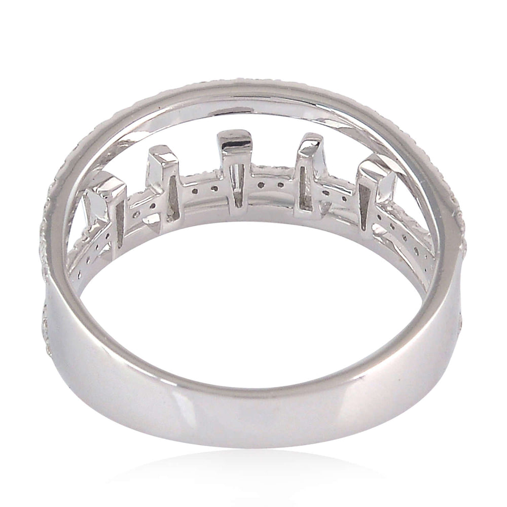Baguette Diamond Wedding Band Ring 18k White Gold Handmade Jewelry