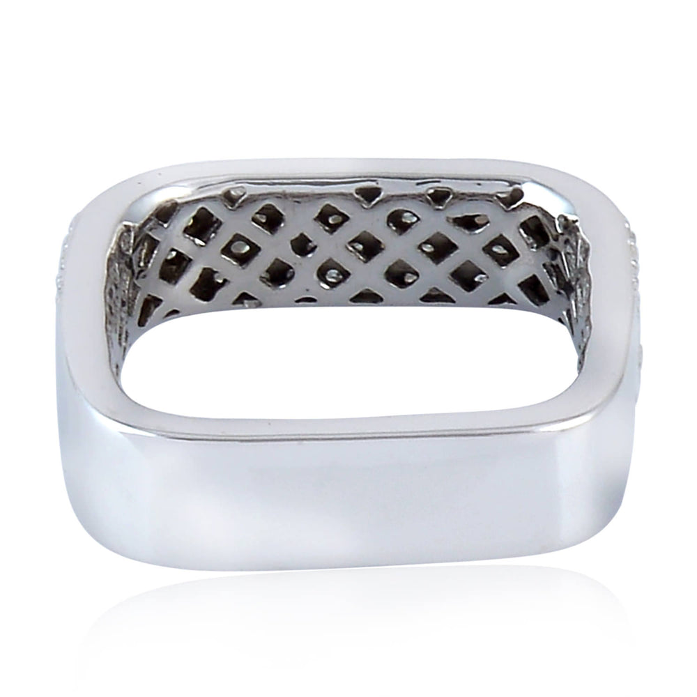 925 Sterling Silver pave Diamond Geometric Ring For Gift