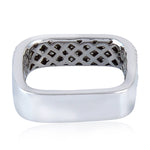 925 Sterling Silver pave Diamond Geometric Ring For Gift