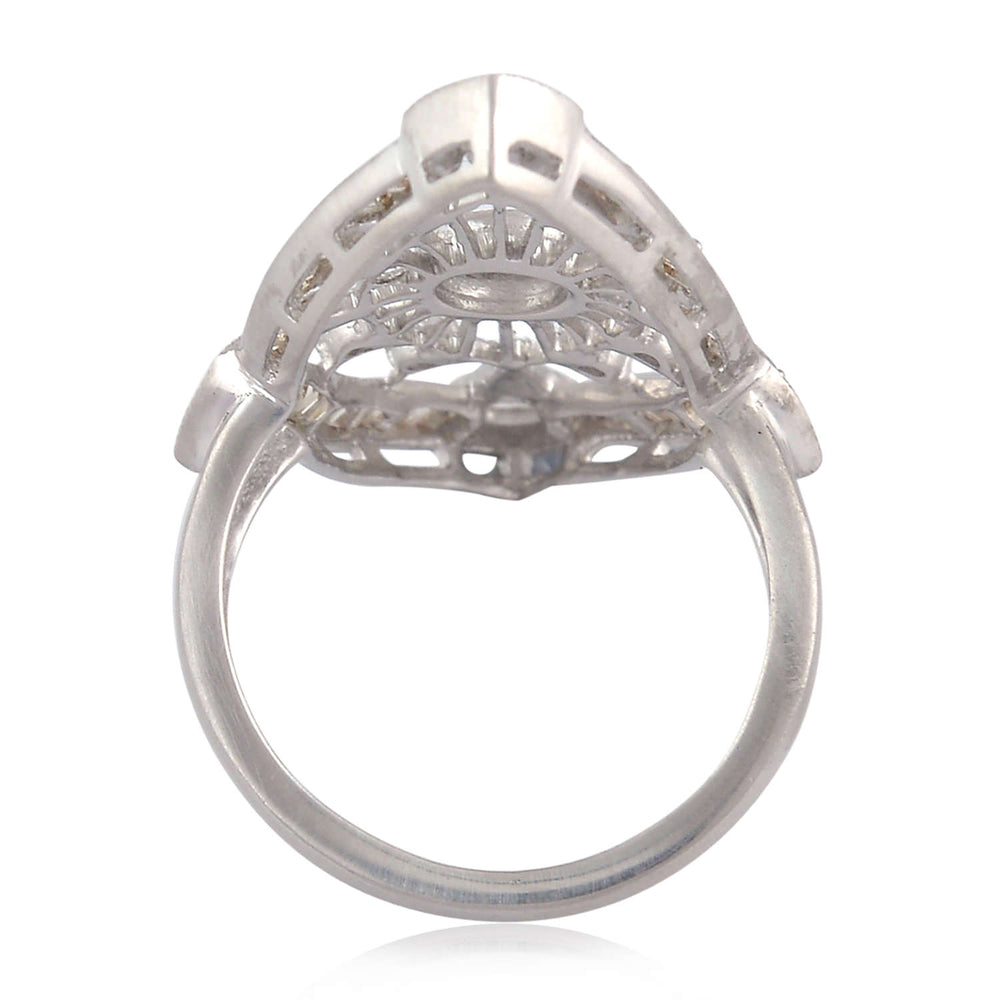 Channel Set Diamond Marquise Ring In 18k White Gold Cocktail Jewelry