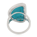 Cocktail Ring Gold 18Kt Diamond Turquoise December Birthstone Jewelry