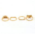 Baguette Multiple Gemstone Pave Diamond Stackable Rings For Her In 18k Yellow Gold