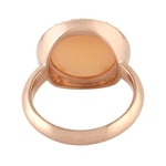 Peach Moonstone Diamond Cocktail 18k Rose Gold Ring