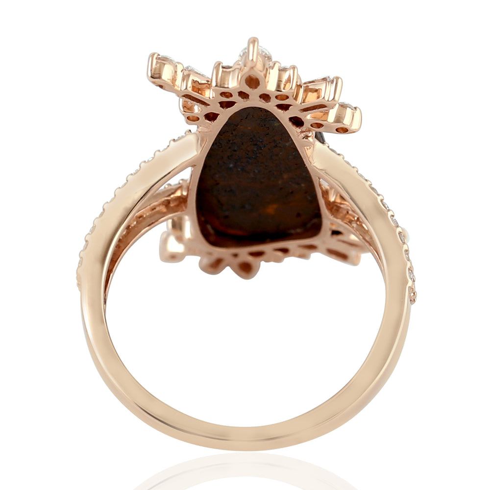 18kt Gold Opal Gemstone Designer Cocktail Ring October Birthstone Jewelry Gift