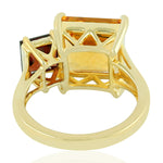 Handmade 14Kt Gold Citrine Cocktail Ring November Birthstone Jewelry  Gift
