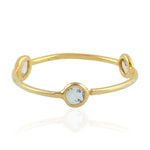 Natural Diamond Three Stone Designer Ring In 18k Yellow Gold Jewelry