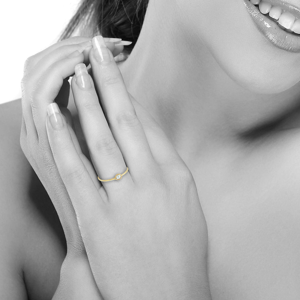 Natural Diamond Three Stone Designer Ring In 18k Yellow Gold Jewelry