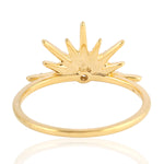 18kt Yellow Gold Pave Diamond Star Burst Ring Jewelry