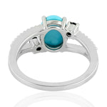 Natural Spinel Cocktail Ring 925 Sterling Silver Turquoise Jewelry