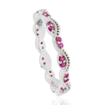 Pink Sapphire Wavelength Band  Ring in 18k White Gold
