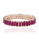Baguette Ruby Full Eternity Band Ring In 18k Rose Gold Fine Jewelry