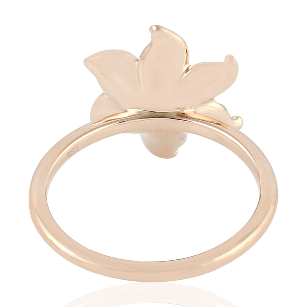Natural Diamond Daisy Band Ring 18K Rose Gold Jewelry Gift