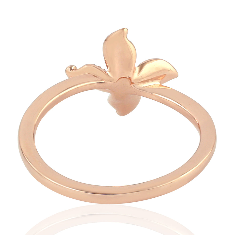 Natural Diamond Designer Ring 18K Rose Gold Daisy Jewelry