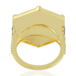 Diamond Cocktail Ring 18k Yellow Gold Diamond Gemstone Handmade Jewelry