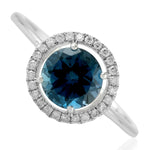 Natural Topaz Solitaire Ring 18k White Gold Handmade Jewelry