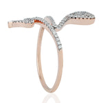 Handmade Studded Diamond Snake Wrap Ring 18k Rose Gold Jewelry Gift