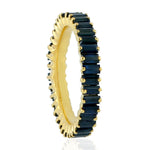 Sapphire Band Ring 18k Yellow Gold Handmade Jewelry