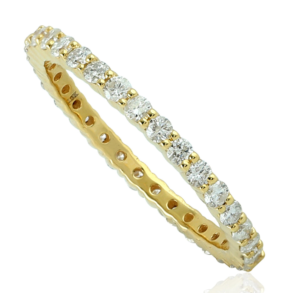Diamond Eternity Band Ring 18k Yellow Gold Handmade Jewelry Women