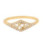 18k Yellow Gold Baguette Diamond Band Ring Gift Jewelry