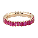 Natural Ruby Band Ring 18k Rose Gold Jewelry