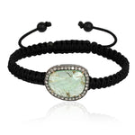 Pave Diamond Emerald Pave Diamond Gemstone Macrame Friendship Bracelet Jewelry Gift