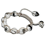 Handmade Macrame Bracelet Diamond Beads 925 Sterling Silver Gift Jewelry
