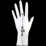 Natural Diamond Snake Charm Design 925 Sterling Silver Gold Slave Bracelet