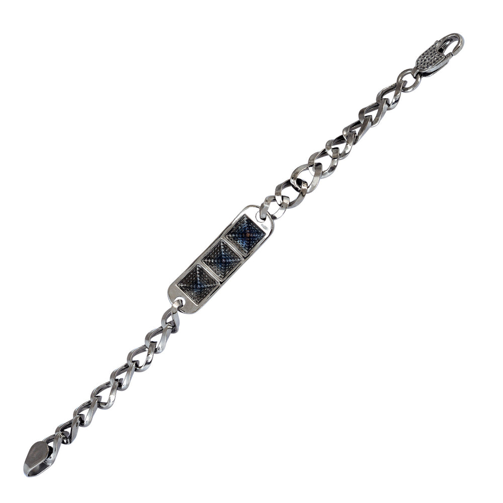 Micro Pave Black Diamond Fixed And Flexible Bracelet 925 Sterling Silver Designer Chain Handmade Jewelry
