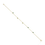 18k Yellow GoldEmerald Gemstone Station Bracelet Fashion Jewelry Gift