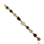Natural Geode Bracelet 18k Yellow Gold 925 Silver Tourmaline Jewelry Gift