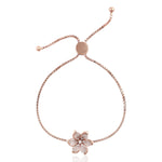 Natural Diamond Daisy Chain Bracelet 18K Rose Gold Jewelry