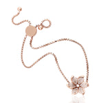 Natural Diamond Daisy Chain Bracelet 18K Rose Gold Jewelry