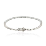 Natural Diamond Chain Bracelet 14k White Gold Jewelry