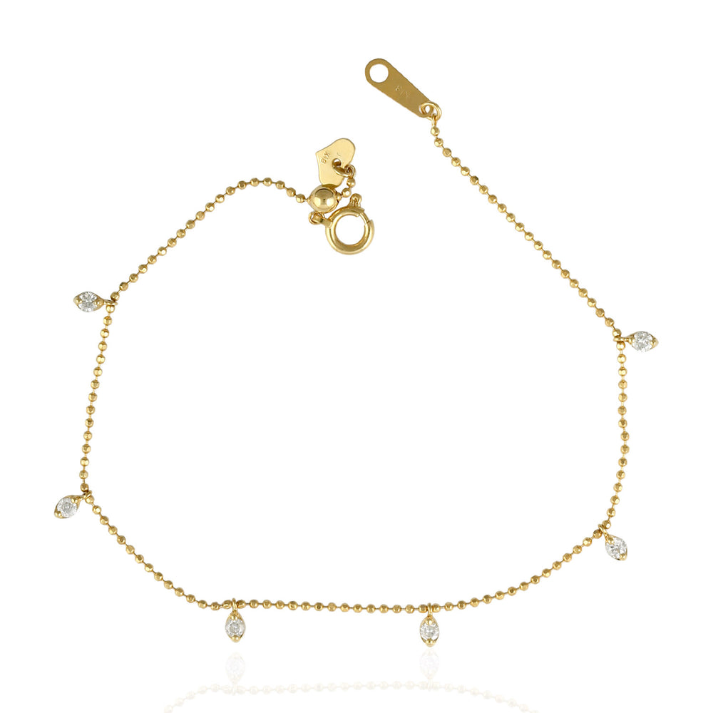 Natural Diamond Frindship Bracelet 18k Yellow Gold Jewelry
