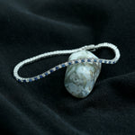 Natural Blue Sapphire & Diamond Delicate Bracelet In 18k White Gold For Her