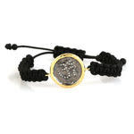 Handcarved Natural Pave Dimond OM Charm Macarame Bracelet For Gift