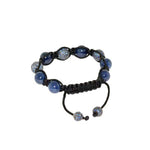 Blue Sapphire 925 Sterling Silver Ball Beaded Macrame Bracelet Jewelry