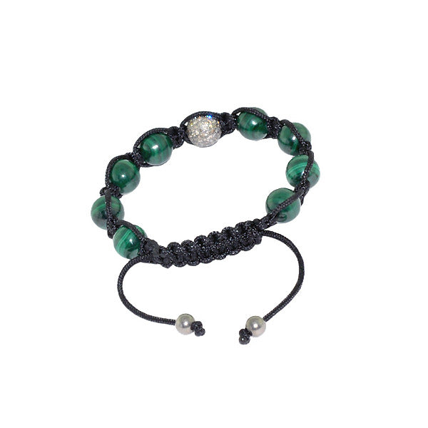 Green Onyx Diamond 925 Sterling Silver Macrame Bracelet Beaded Jewelry