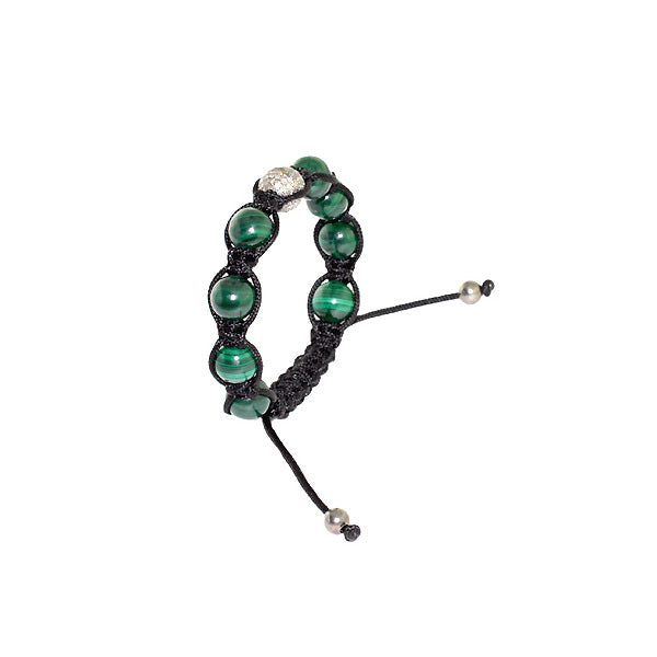 Green Onyx Diamond 925 Sterling Silver Macrame Bracelet Beaded Jewelry