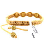 Diamond 18K Gold Fixed And Flexible Bead Ball Macrame Bracelet Bangle Jewelry