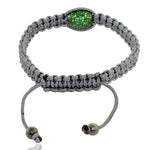 Tsavorite Bead Macrame Bracelet 925 Sterling Silver Handmade Jewelry