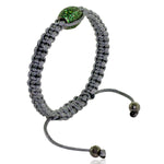 Tsavorite Bead Macrame Bracelet 925 Sterling Silver Handmade Jewelry