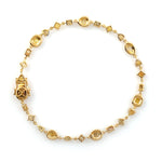 Natural Ice Diamond Pave Diamond Link Chain Bracelet In 18k Yellow Gold